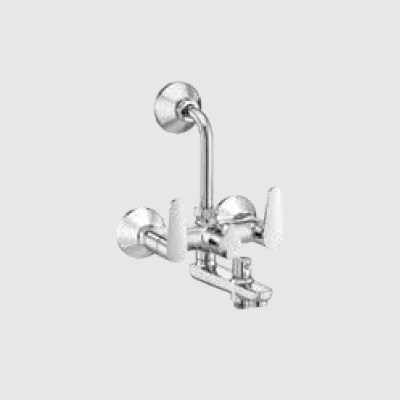 Wall mixer 3-in-1 with provision for tele showerd & overhead shower with bend pipe